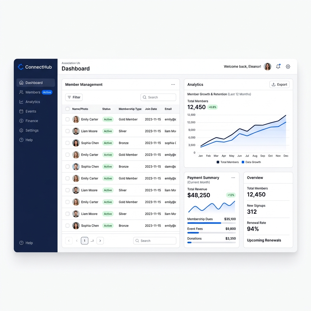 Associan Dashboard Mockup